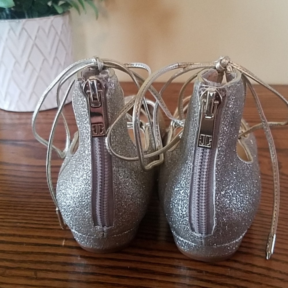 Ivanka Trump Gold And Silver Lace Up Flats, Size 7.5 - Picture 4 of 5